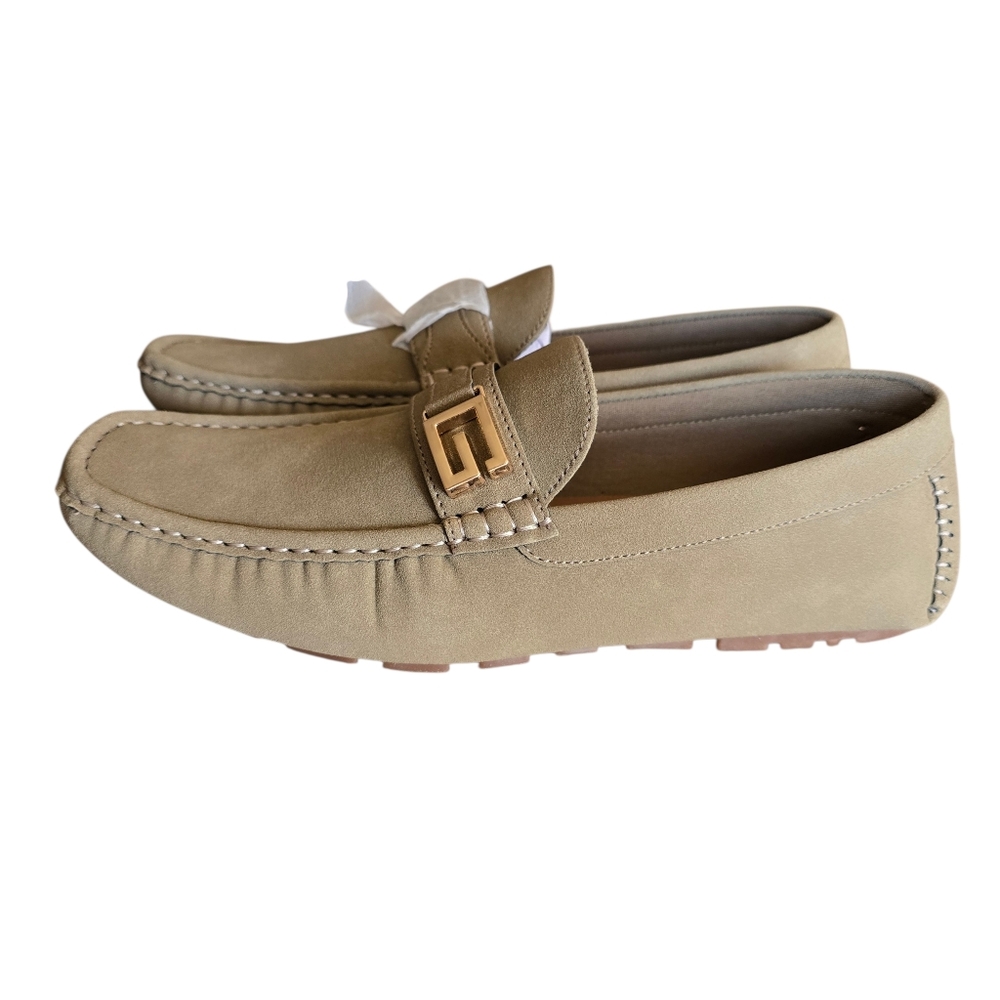 🌻NIB Guess ALOVO Men's Driving Loafers Beige Size 7.5M Slip On Moccasin